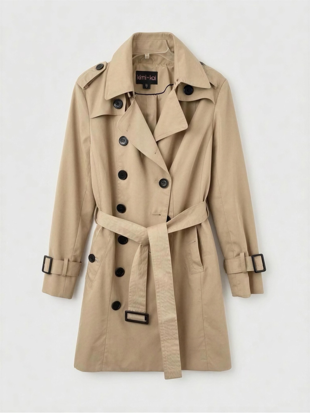 Kimi and Kai Classic Khaki Trench Coat with Belt